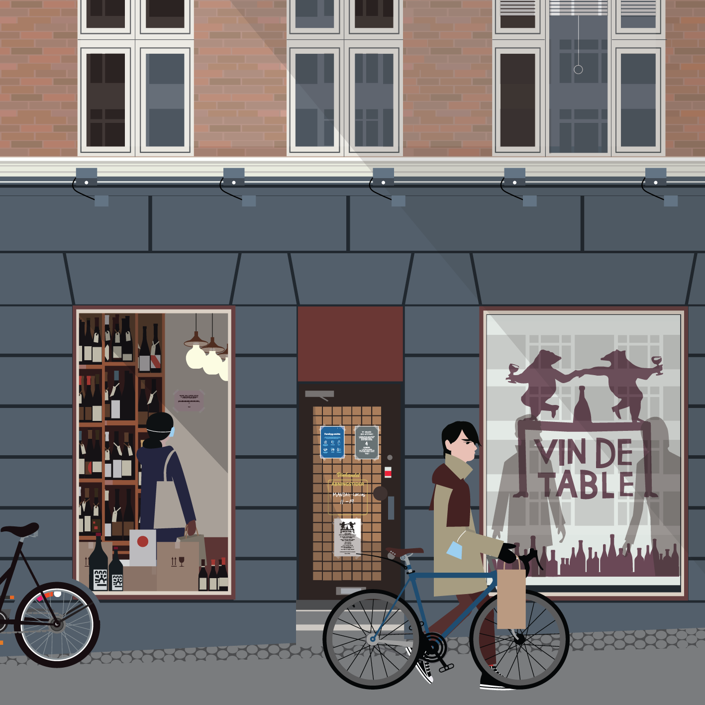 Sivellink Food Illustration Wine Shop