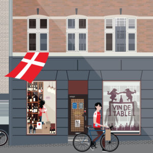 Sivellink Copenhagen Illustration - Football and Wine Shop